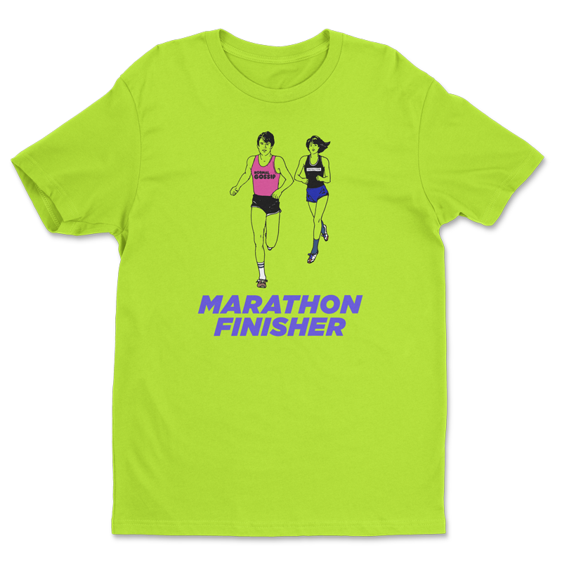 Marathon Finisher tee, with man and woman on it