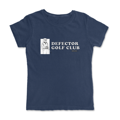 Defector Golf Club t-shirt with an old man playing golf