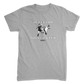 Defector shirt that says “DEFECTOR SOCCER CLUB.” Features clip art of playing soccer.  Grey shirt in ‘unisex’ cut.